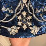 Needle & Thread  Blue Floral Sequin Sleeveless Mini Dress Size US 2 Photo 6