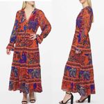 Farm Rio Wild Jungle Brown Midi Dress Size Medium Photo 8