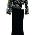 Mac Duggal 79379 Embroidered Illusion Puff Sleeve Column Gown 6 NEW Photo 2