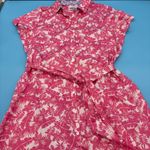 Foxcroft  Pink Floral Women's Button Down Botanical Dress Size 16 Photo 3