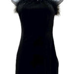 superdown NWT Black Feather Trim Strapless Mini Dress Size M Photo 0