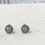 925 Silver Plated CZ Cubic Zirconia Stud Earrings for Men Women Photo 0