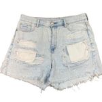 American Eagle  Mom Ripped/Distressed Light Wash Cutoff Jean Shorts Photo 0