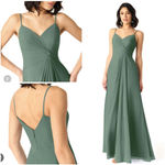 Azazie NWT Aubrielle Bridesmaid Dress Size 16 Eucalyptus Green Photo 2