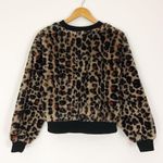 Wild Fable Cropped Faux Fur Leopard Patterned Crewneck | Size S Photo 8