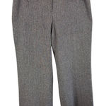 Loft  Marisa Brown Chevron Gold Shimmer Wide Leg Cuffed Tweed Pants Size 10 Photo 0