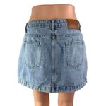 Princess Polly  Women's Blue Mid Rise Y2K A Line Mini Denim Jean Skirt Size 8 Photo 1