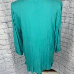 Tantrums Womens Medium Blouse boho pleated ruffle Longsleeve scoopneck Photo 11