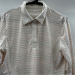Nike  Golf White Multicolor Pinstripe Long Sleeve Collared Button Jacket‎ Size M Photo 1