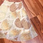 New Vintage Pineapple Yellow Floral Flare Layered Skirt Summer Pastel Midi Photo 1