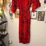 Vintage Paisley Floral Robe Red Size M Photo 8
