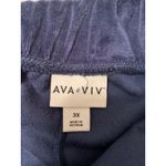 Ava & Viv  Womens 3X Velour Jogger Pants Pockets Navy Blue Photo 1