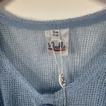 NOELLE Top Women OS Blue Sequin Mesh Crop Swim Cover Blouse Shirt Sheer Beach Size undefined Photo 2