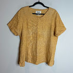 Flax  goldenrod linen short sleeve top Photo 0