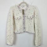 J.Crew Cropped Lady Jacket Marled Yarn Heather Ivory Wool Blend Preppy M NWT Photo 4