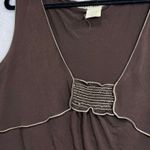 Max Studio Vintage  L Brown Tank Top Cami Babydoll‎ V-Neck Y2K Retro USA Photo 2
