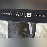 Apt. 9  Womens Blue Denim Flat Front Stretch Slash Pockets Bermuda Shorts Size 14 Photo 4