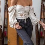 Lani the Label  Off The Shoulder Michelle Bodysuit Cream Women's Size Small Photo 0