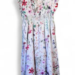 Hayden  White Pink Floral Midi Dress Womens M Ruffled Coquette Cottage Core Photo 0