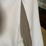 Women’s White Wedding Dress Leg Slit Silver Beading Corset Back Size 6 NWOT White Photo 3