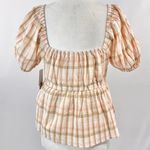 BP New Plaid Sweetheart Neck Peplum Puff Sleeve Photo 11