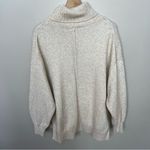 H&M Turtleneck Sweater Chunky Knit Oversized Beige Oatmeal Cream Size Medium Photo 4