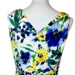 Ralph Lauren Lauren  Dress V-neck Jersey Knit Yellow Blue Floral Women’s Size 12 Photo 8