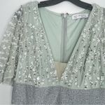 Mac Duggal  93784 Embellished V-Neck Column Ethereal Fairy Gown in Mint, Size 4 Photo 9