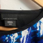 Attention Abstract Blue and Black Women's Top Photo 2