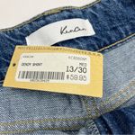 KanCan Mom Denim Jean Short‎ Frayed Cutoff Relaxed Thigh Womens Size 13 / 30 NEW Blue Photo 5