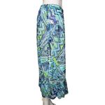 Bonworth ‎ Skirt Womens Medium Petite Blue Green Geometric Midi Casual Office Photo 1