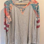 1.4.3. Story by Line Up  Medium Pastel Abstract Animal Print Waffle Knit Top Photo 0