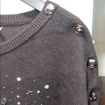 Karl Lagerfeld  Black Sweater with Logo and Button Details Size XL Photo 2