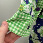 Lilly Pulitzer White Label  Blue & Green Patchwork Button Front Shirt Dress Sz M‎ Photo 7