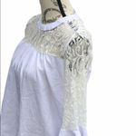 None White Blouse Feminine Frilly Size Medium Photo 7