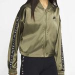 Nike Womens NSW Air Track Full Zip Jacket Green Satin Size Small Photo 0