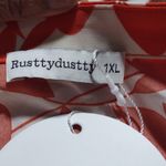 Rustty Dusty Printed Notched Long Sleeve Maxi‎ Dress Size 1XL Orange Photo 6