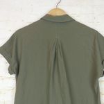 Max Studio Shirt Dress Womens XS Olive Army Green Utility Pockets Button SS Photo 9
