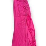 Katie May NEW Coral Winnipeg One Shoulder Ruched Knit Gown Size Large Side Slit Photo 0