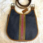 Coach y2k Vintage Denim Suede Striped Crossbody Shoulder Bag Photo 2