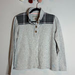Orvis  grey plaid flannel henley sweatshirt Photo 0