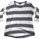 Sioni Cashmere Blend Tan and Brown striped three quarter sleeve sweater Size M Photo 0