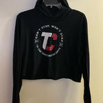 Womens Black Cropped Hoodie Long Sleeve Shirt M Medium 2021 Transformation Camp Photo 0