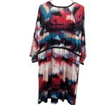 Nicole Miller  Half Sleeve V Neck Drawstring Waist Midi Dress With Pockets XXL Photo 9