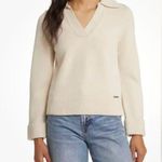 Magaschoni  Collared V-Neck Merino Wool Cuffed Sleeve Sweater Womens Size XS Photo 0
