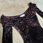 Cache Brushed Velvet Off Shoulder Brown dress SZ XS Ren Fair Fairycore Grunge Photo 2