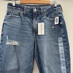Old Navy  O.G. Straight‎ Leg High Rise Distressed Rolled Hem Cropped Jeans Sz 8 Photo 1