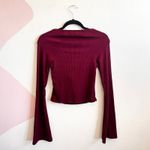 Urban Outfitters Burgundy Bell Sleeve Top Fairy Grunge Y2K 2000s Gothic Coquette Medium Photo 1