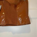 Anthropologie 🛍️ By  Brown Faux Leather Smocked Tube Top Small Petite Photo 7