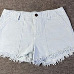 Rip Curl Shorts Womens Size 7 Denim Light Blue Frayed Raw Hem Cut Offs Photo 0